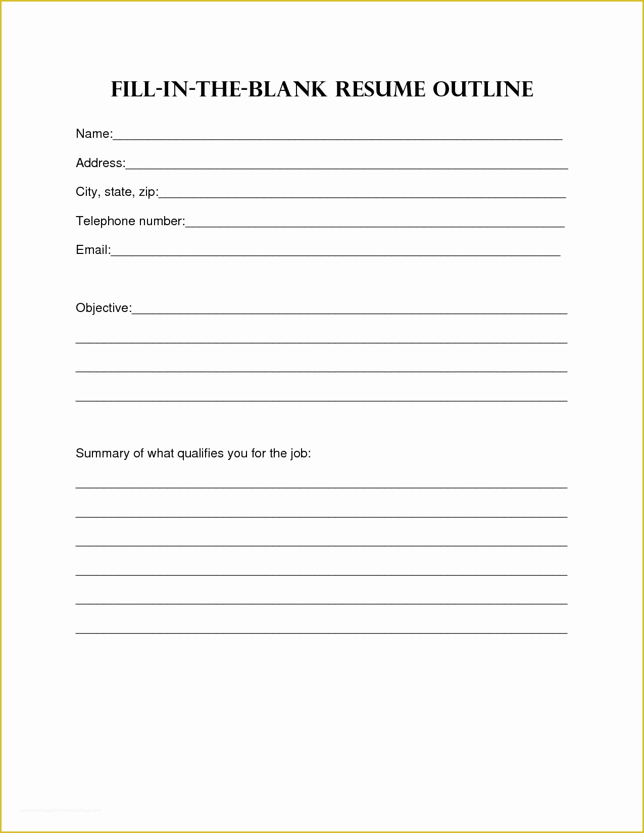 Free and Printable Resume Templates Of 8 Best Of Printable Outline format Blank Essay