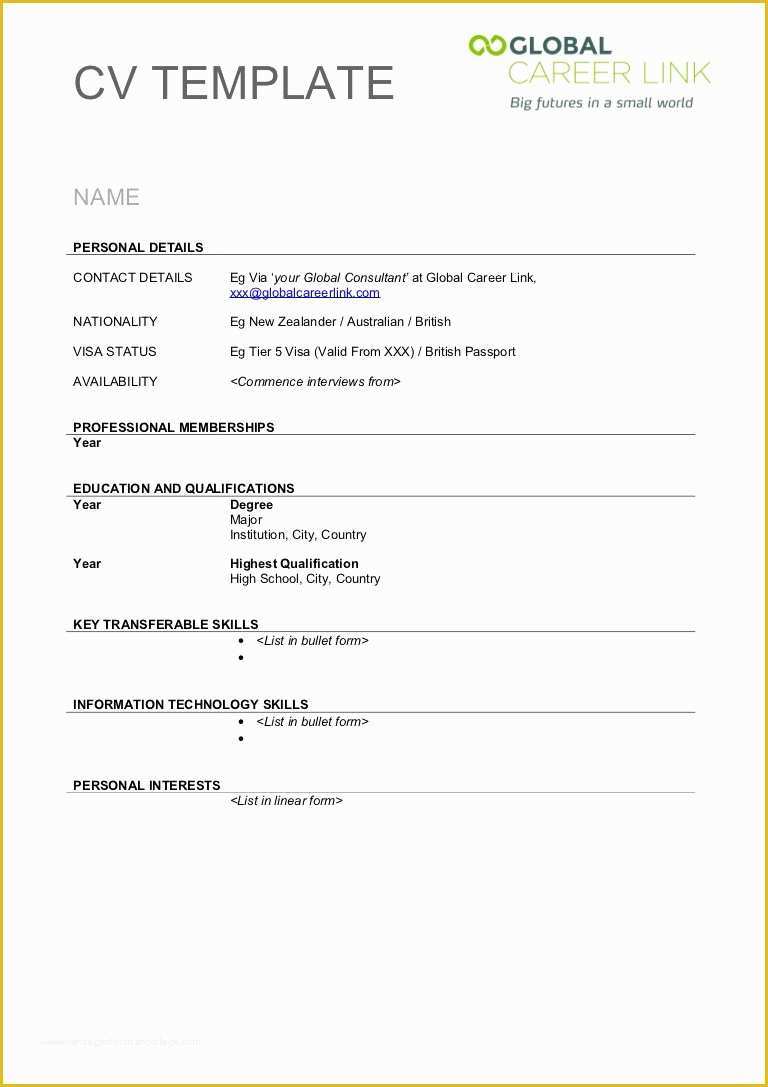 Free and Printable Resume Templates Of Blank Resume format Free
