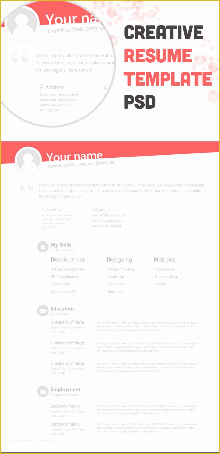 Free and Printable Resume Templates Of Free Creative Resume Template Psd Freebie No 67