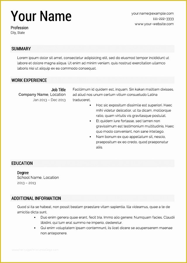 Free and Printable Resume Templates Of Free Resume Templates
