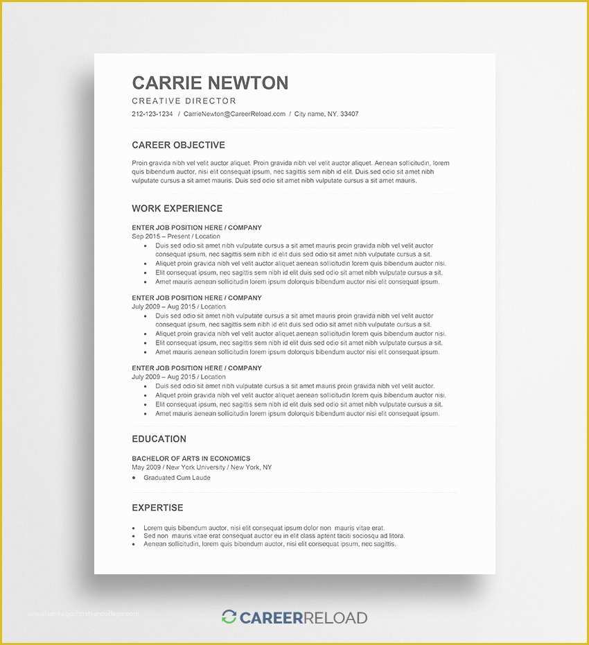 Free and Printable Resume Templates Of Free Word Resume Templates Free Microsoft Word Cv Templates