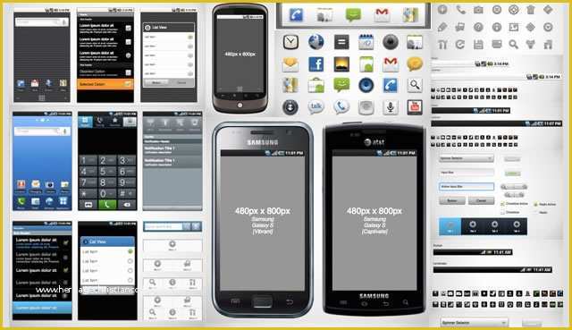 Free android Ui Templates Of android Gui Stencils Kits and Templates