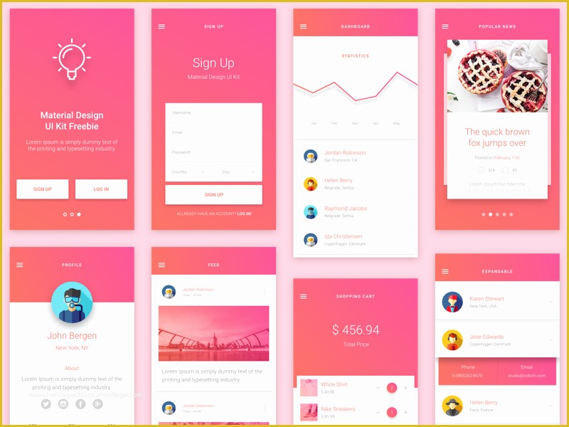 Free android Ui Templates Of android Material Design App Templates Free Resources for