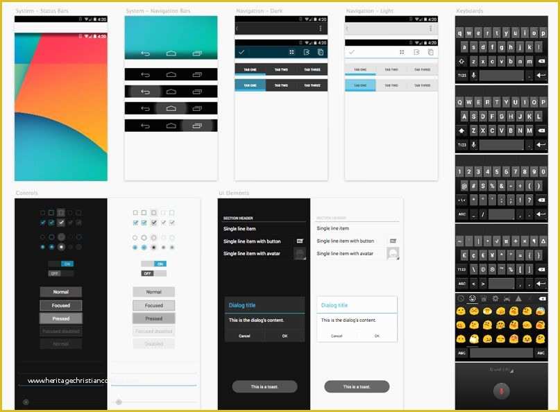 Free android Ui Templates Of Free android Gui & Wireframe Templates 2014