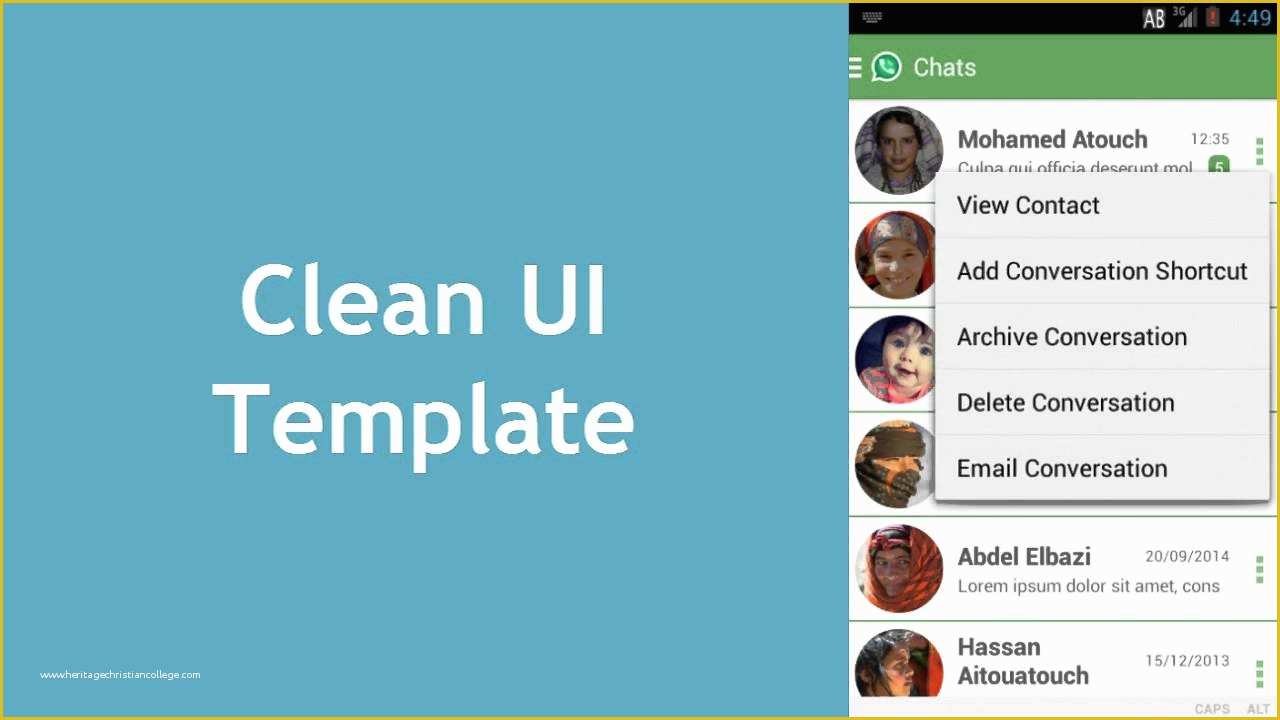 Free android Ui Templates Of Whatsapp Messenger Ui Template android