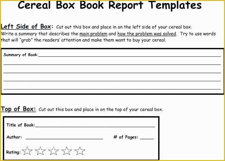 Free Animal Report Template Of Book Report Template Free Cereal Box Book Report Template