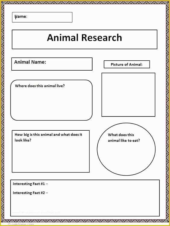 Free Animal Report Template Of Mon Core Animal Research Graphic organizer