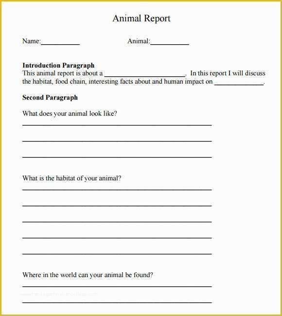 Free Animal Report Template Of Sample Animal Report Template 7 Documents In Pdf