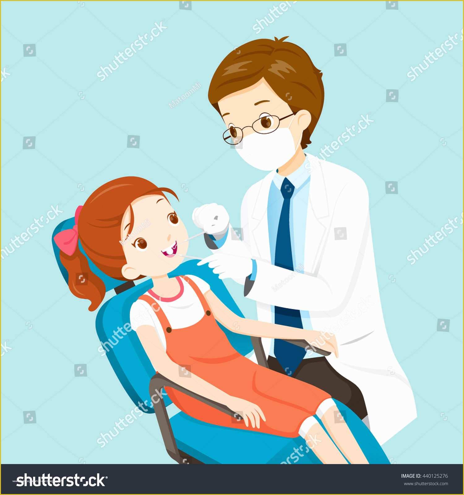 Free Animated Dental Powerpoint Templates Of Dentist Cute Girl Dental Chair Stock Vector