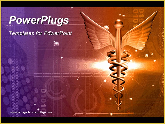 Free Animated Medical Ppt Templates Of Powerpoint Template Medical Logo In Brown Color Over