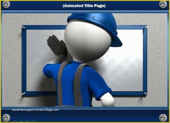 Free Animated Presentation Templates Of Construction Powerpoint Template with Handyman Animation