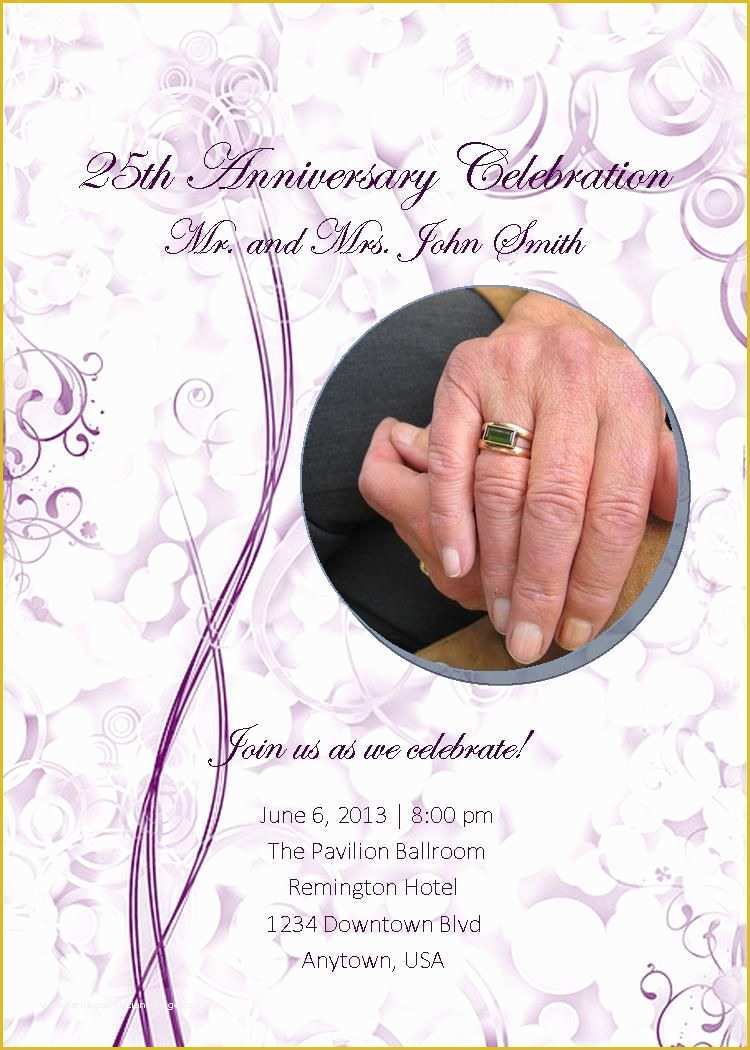 Free Anniversary Invitation Templates Of 25th Wedding Anniversary Invites 25th Wedding