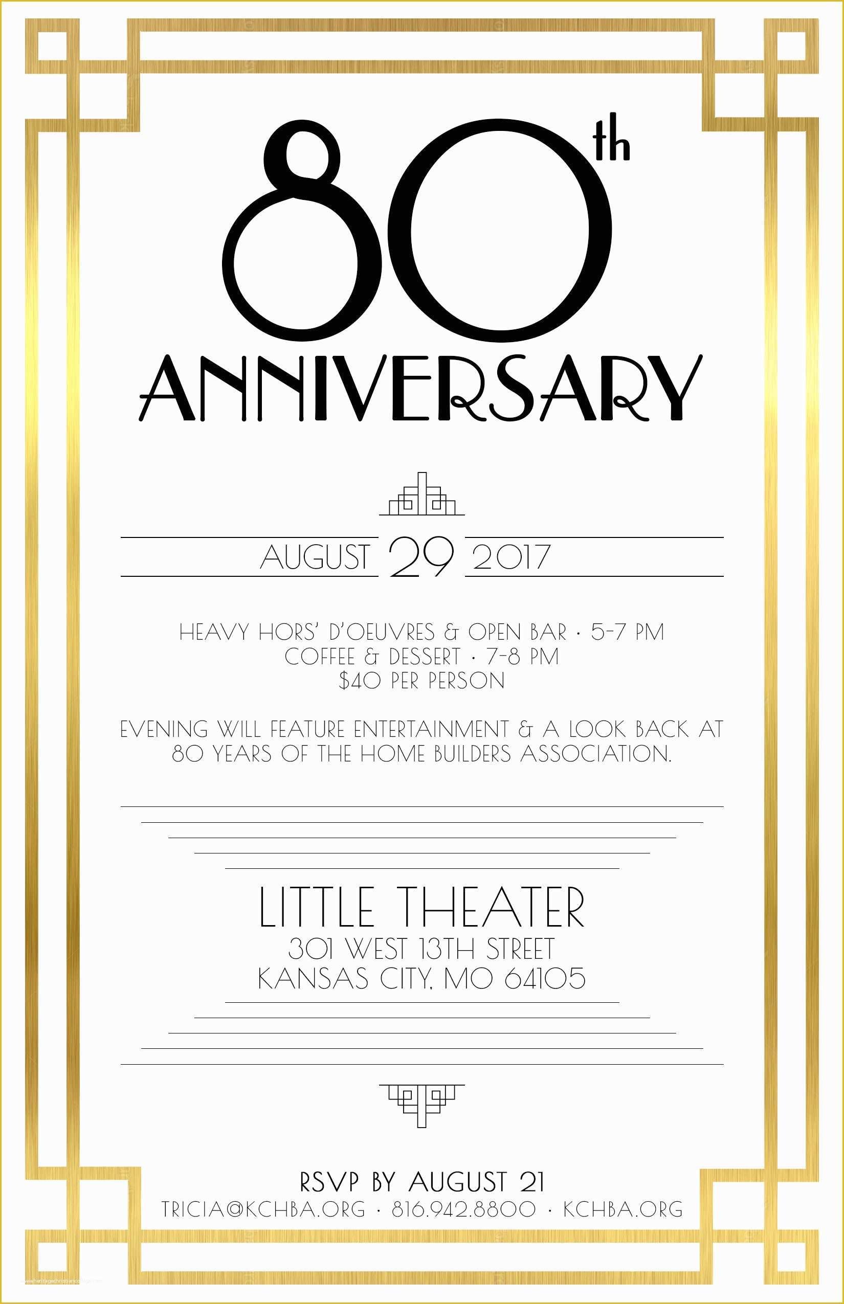 Free Anniversary Invitation Templates Of Free Printable 80th Birthday Invitations – Bagvania Free