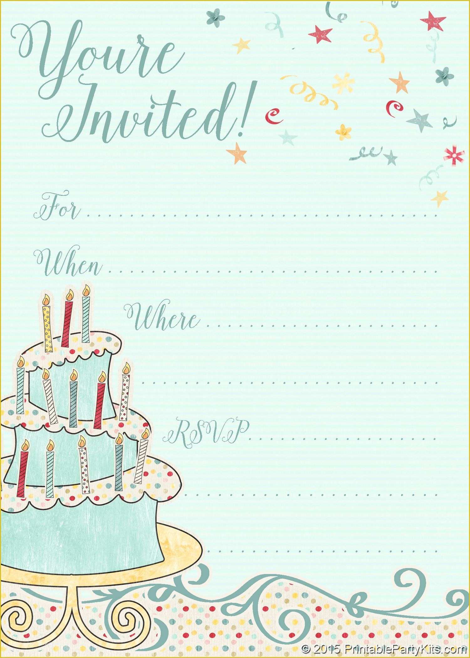 Free Anniversary Invitation Templates Of Free Printable Whimsical Birthday Party Invitation