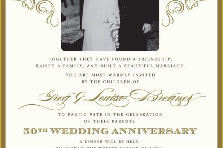 Free Anniversary Invitation Templates Of Golden Wedding Anniversary Invitation Golden Wedding