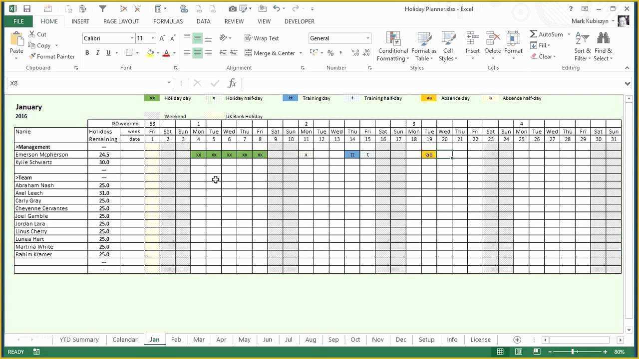 Free Annual Leave Spreadsheet Excel Template Of Best Free Annual Leave Planner Excel Template