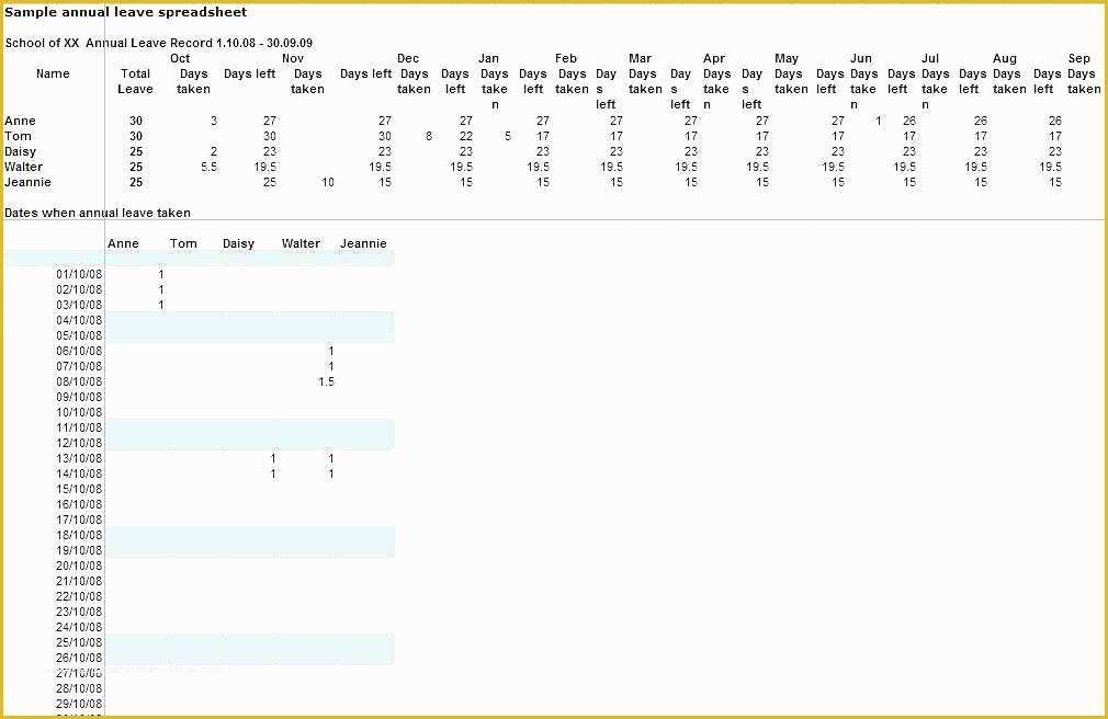 Free Annual Leave Spreadsheet Excel Template Of Free Annual Leave Spreadsheet Excel Template