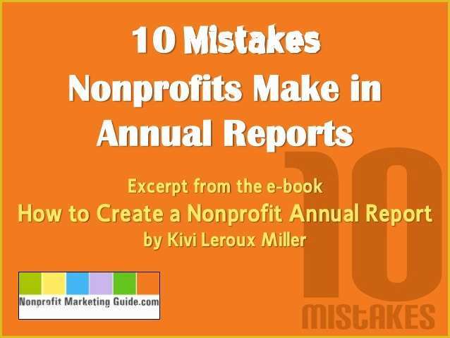 Free Annual Report Template Non Profit Of 10 Mistakes Nonprofits Make In Annual Reports