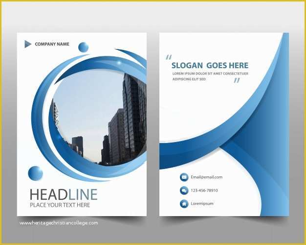 Free Annual Report Template Of Blue Round Modern Annual Report Template Vector