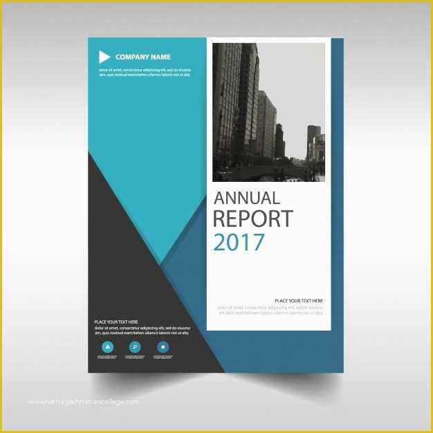 Free Annual Report Template Of Blue Triangle Annual Report Template Design Vector