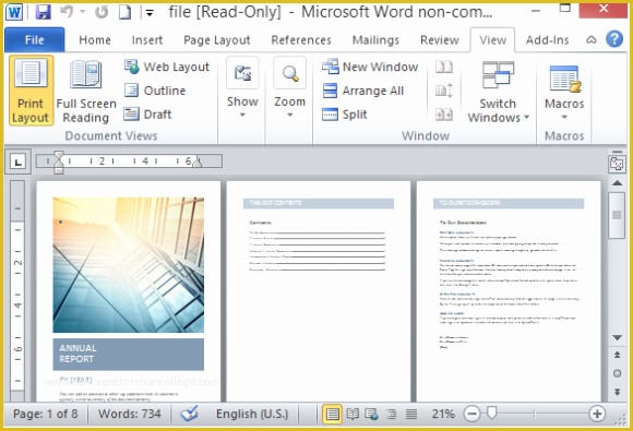 Free Annual Report Template Of Free Annual Report Template for Word with Cover