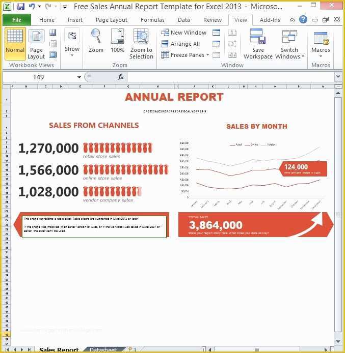 Free Annual Report Template Of Free Sales Annual Report Template for Excel 2013