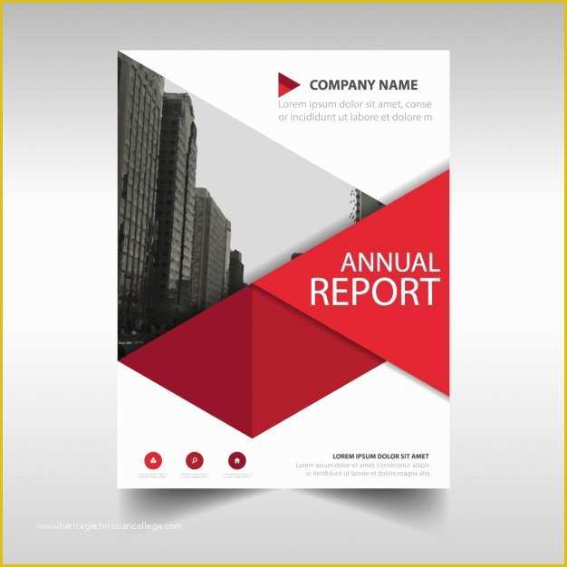 Free Annual Report Template Of Red Geometric Annual Report Template Vector