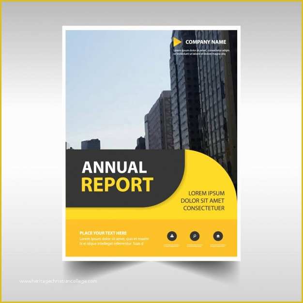 Free Annual Report Template Of Rounded Yellow Abstract Corporate Annual Report Template