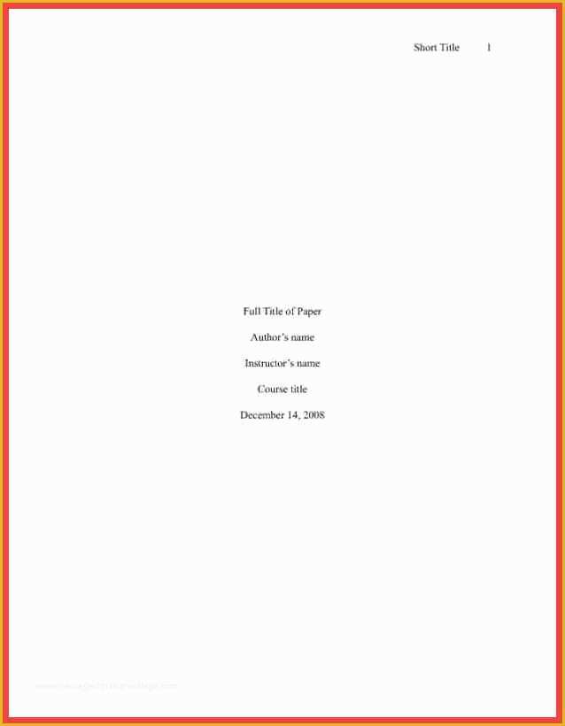Free Apa Template for Word 2016 Of Apa format Title Page 2016