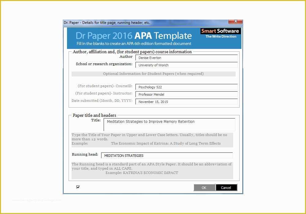 Free Apa Template for Word 2016 Of Dr Paper software Apa format Made Easy Windows