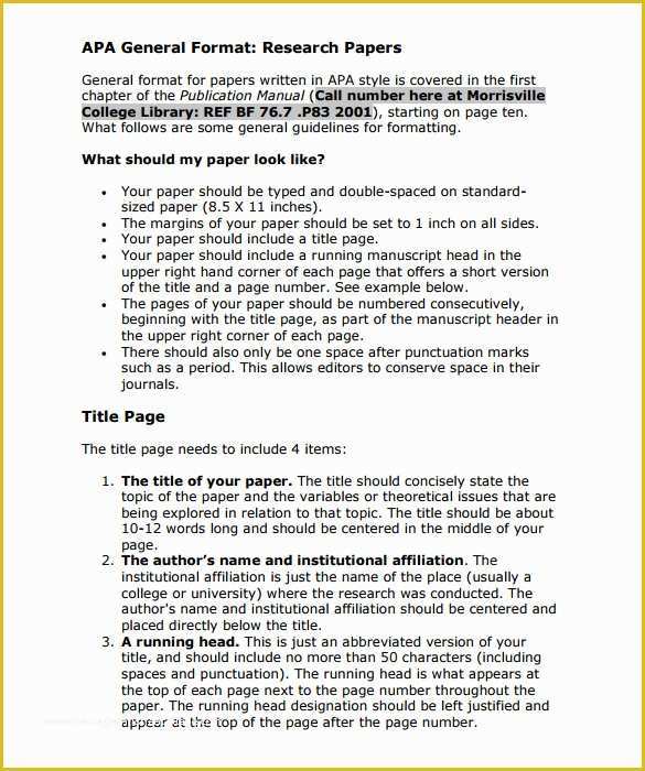 Free Apa Template for Word 2016 Of Sample Apa format Title Page Template 6 Free Documents