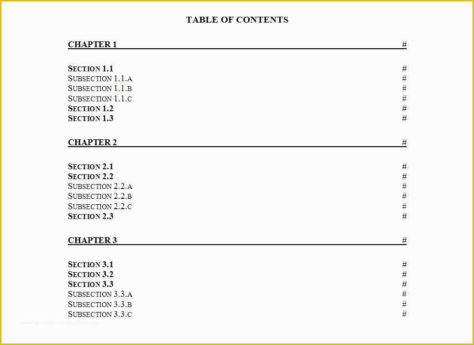 Free Apa Template for Word 2016 Of Table Contents Template Word