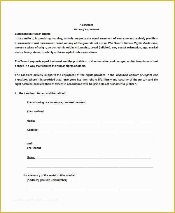 Free Apartment Lease Agreement Template Of 15 Apartment Rental Agreement Templates – Free Sample