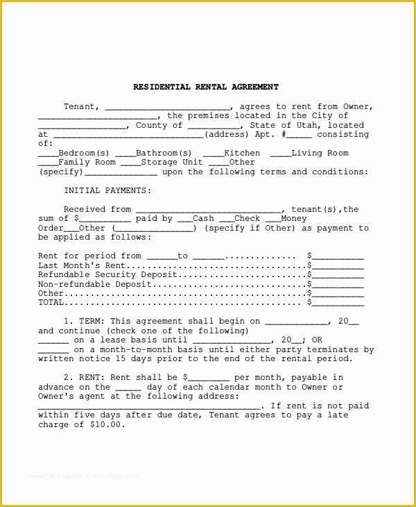Free Apartment Lease Agreement Template Of 20 Apartment Rental Agreement Templates Free Sample