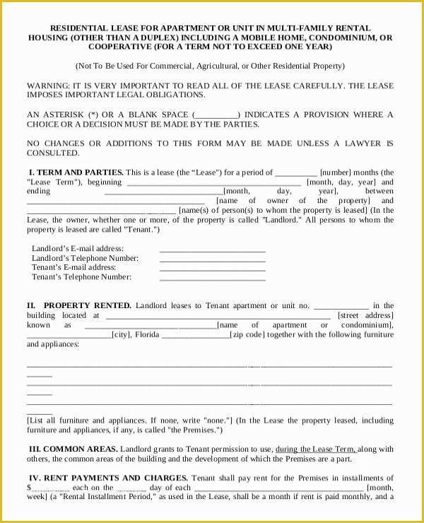 Free Apartment Lease Agreement Template Of 20 Apartment Rental Agreement Templates Free Sample