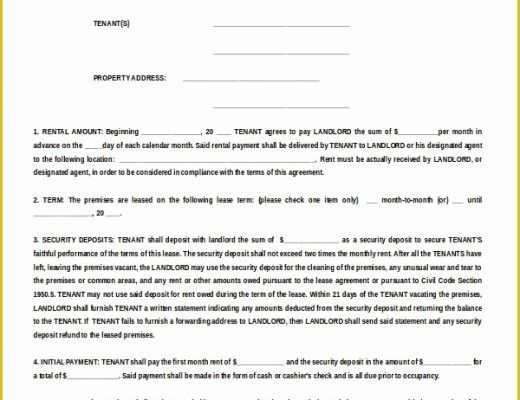 Free Apartment Lease Agreement Template Of 20 Apartment Rental Agreement Templates Free Sample
