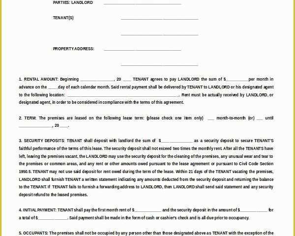 Free Apartment Lease Agreement Template Of 20 Apartment Rental Agreement Templates Free Sample