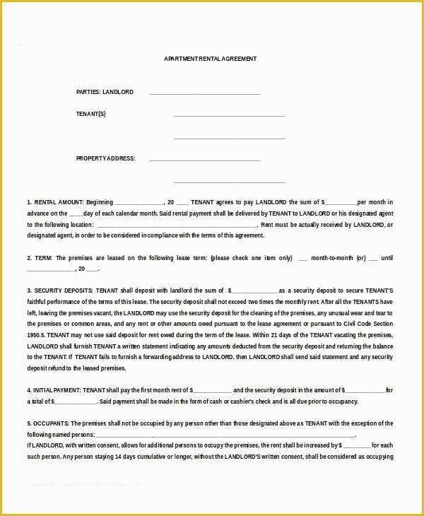59 Free Apartment Lease Agreement Template