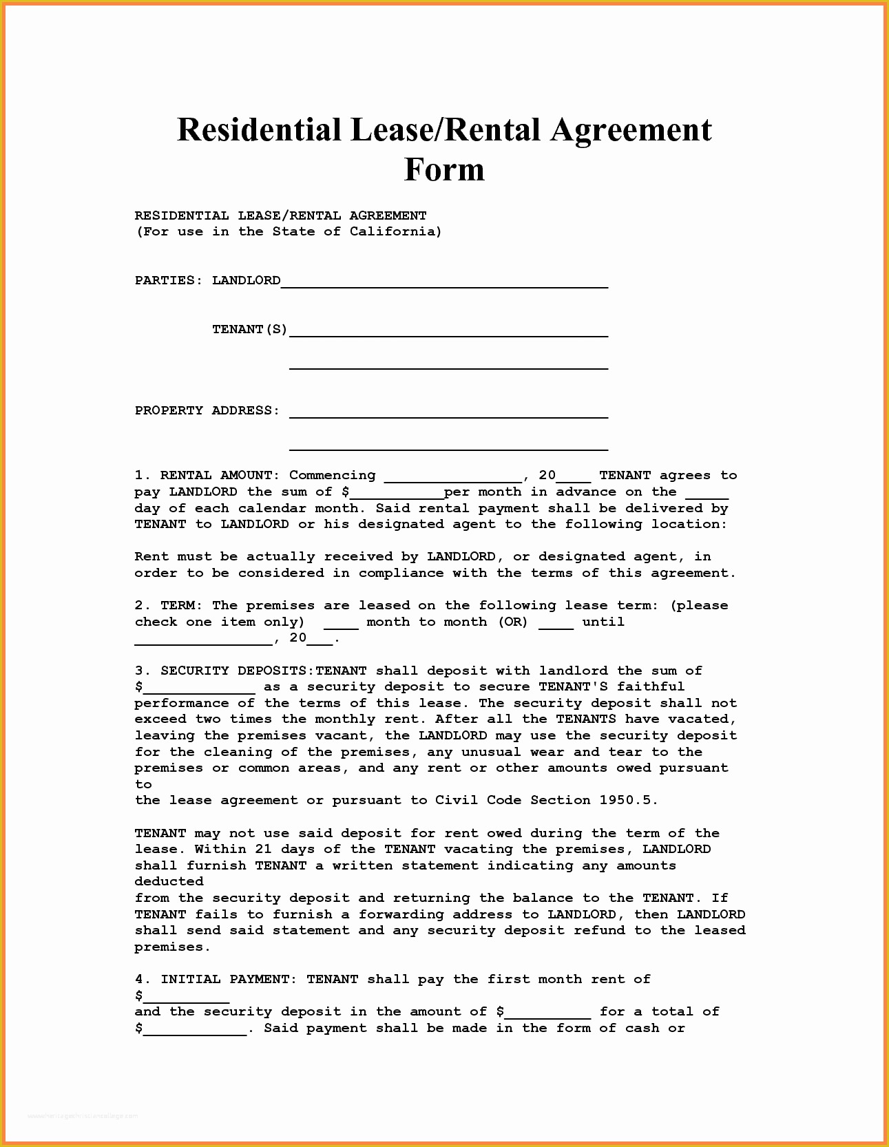 Free Apartment Lease Agreement Template Of 4 Apartment Lease Agreement Template Word