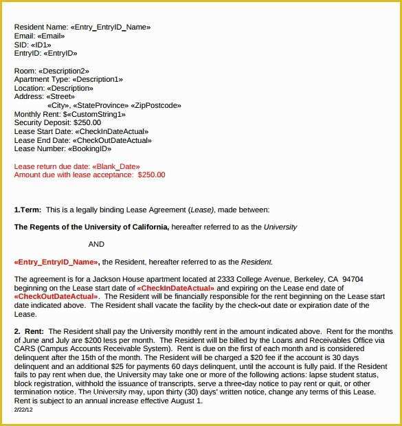 Free Apartment Lease Agreement Template Of Apartment Lease Agreement Templates 9 Free Samples