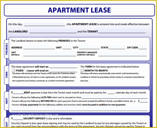 Free Apartment Lease Agreement Template Of Apartment Lease forms Free and software Reviews