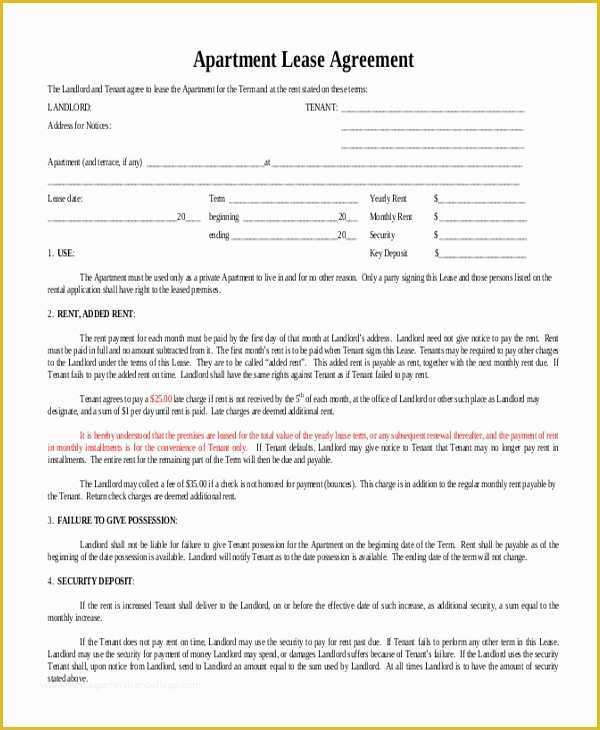 Free Apartment Lease Agreement Template Of Blank Apartment Lease Latest Bestapartment 2018