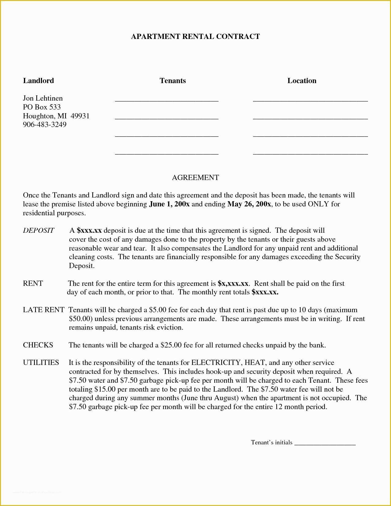 Free Apartment Lease Agreement Template Of Free Fake Lease Agreement Exclusive Best S Apartment