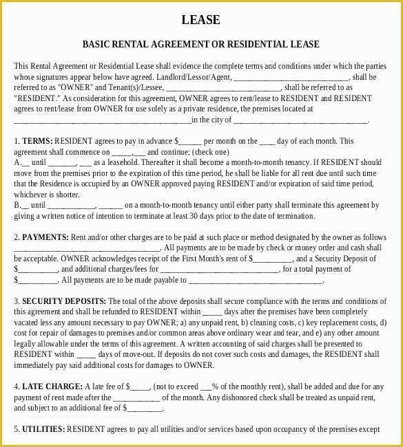 Free Apartment Lease Agreement Template Of Rental Agreement Templates – 15 Free Word Pdf Documents