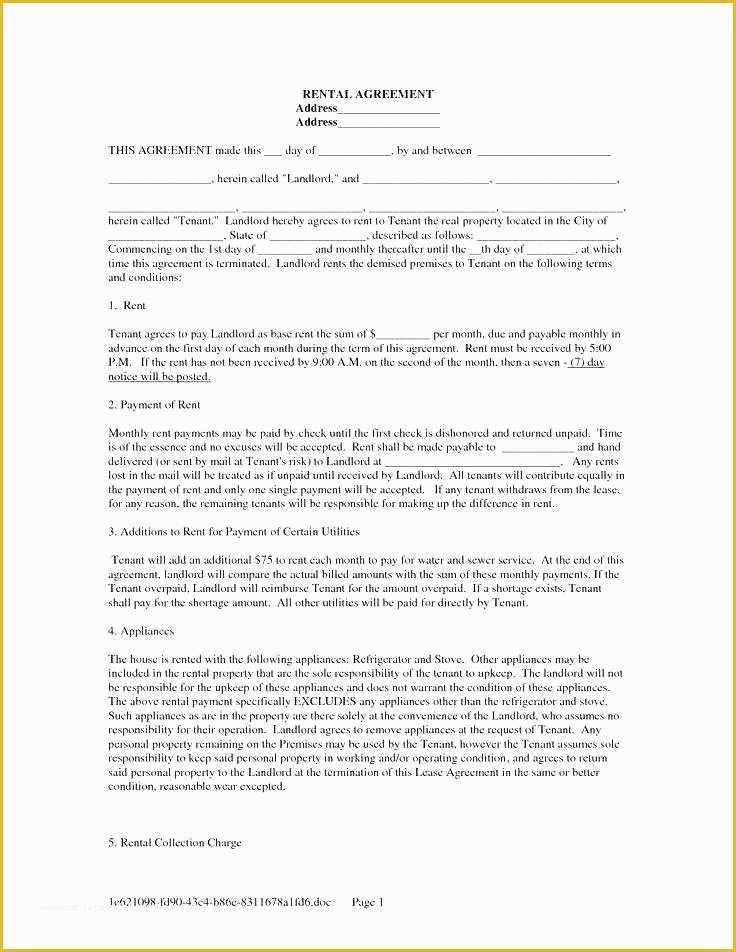 Free Apartment Lease Agreement Template Of Rental Lease Agreement Free Sample Example format Download
