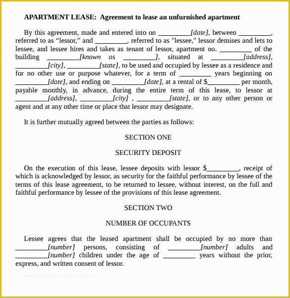 Free Apartment Lease Agreement Template Of Sample Apartment Rental Agreement Template 7 Free