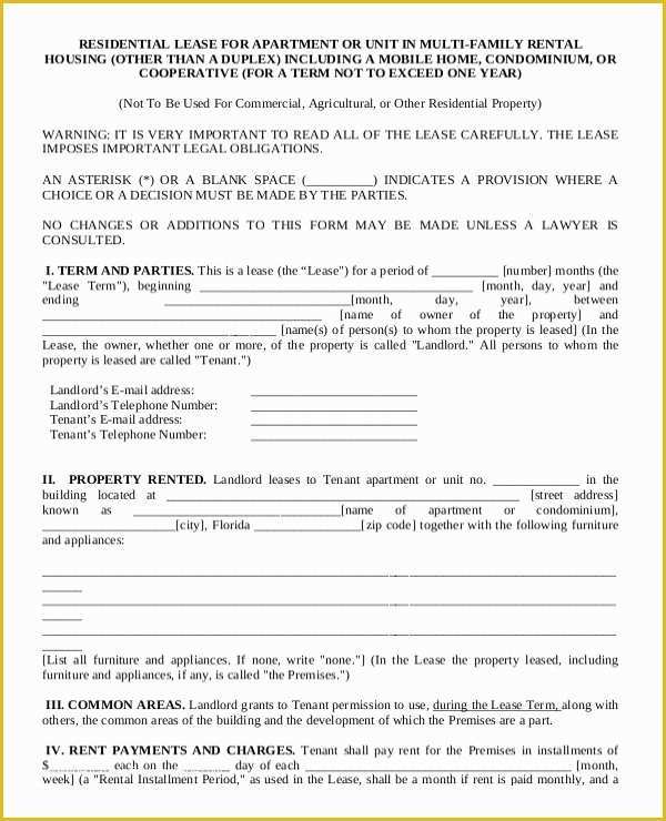 Free Apartment Lease Agreement Template Word Of 20 Apartment Rental Agreement Templates Free Sample