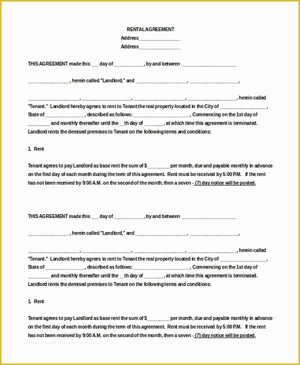 Free Apartment Lease Agreement Template Word Of Apartment Rental Agreement 7 Free Word Pdf Documents