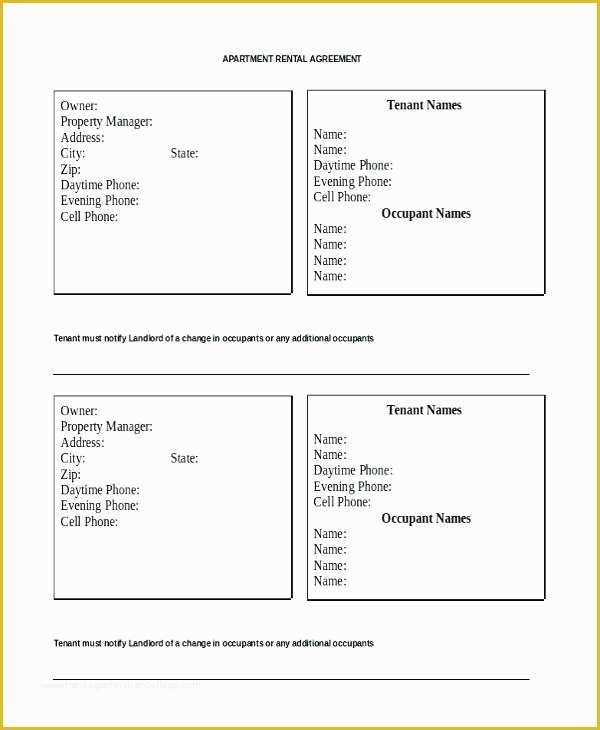 Free Apartment Lease Agreement Template Word Of Rent Lease Agreement form Apartment Rental Download Free