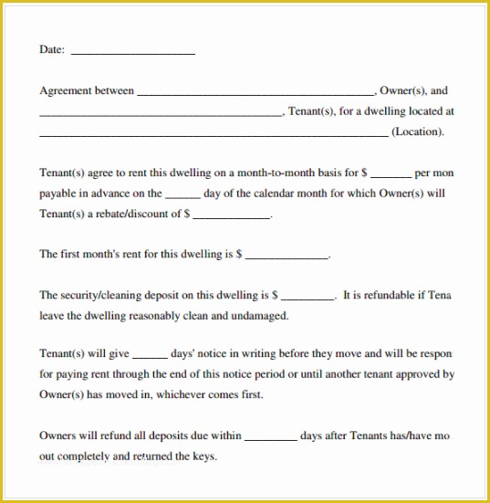 Free Apartment Lease Agreement Template Word Of Rental Agreement Template Free top form Templates